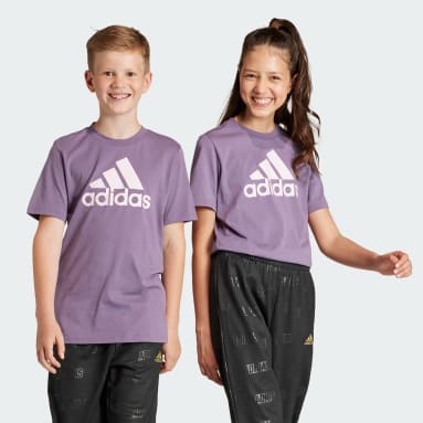 Kids Sportswear Purple Essentials Big Logo Cotton Tee