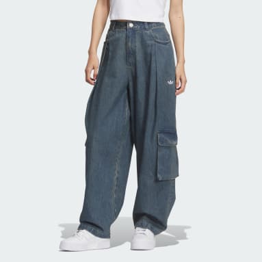 กางเกงคาร์โก้ผ้าเดนิมเนื้อนุ่ม