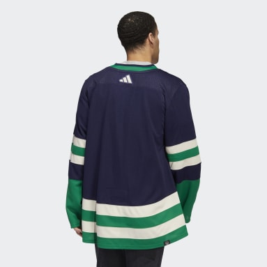 Men Hockey Blue Canucks Authentic Reverse Retro Wordmark Jersey