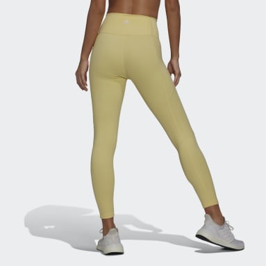 Ženy Cvičení A Trénink žlutá Legíny adidas Yoga Studio 7/8