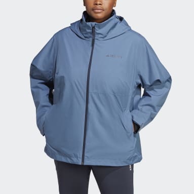 Terrex Multi RAIN.RDY 2-Layer Regnjakke (store størrelser) Blå