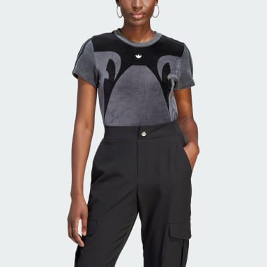 Camiseta Slim Cut-Line Gris Mujer Originals