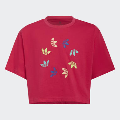 T-shirt Adicolor Cropped Rose Filles Originals