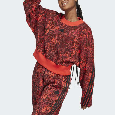 Sudadera Future Icons 3 bandas Rojo Mujer Sportswear