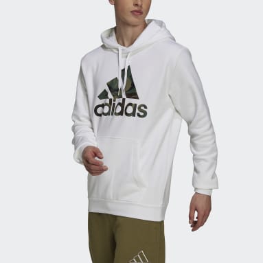 Männer Sportswear Essentials Fleece Camo-Print Hoodie Weiß