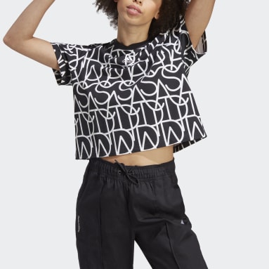 Ženy Sportswear čierna Tričko Allover adidas Graphic Boyfriend