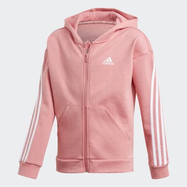 Dívky Sportswear růžová Mikina 3-Stripes Full-Zip
