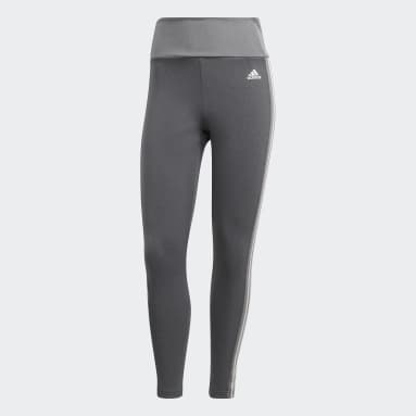 Mallas 7/8 Designed To Move 3 Franjas Corte Alto Gris Mujer Training
