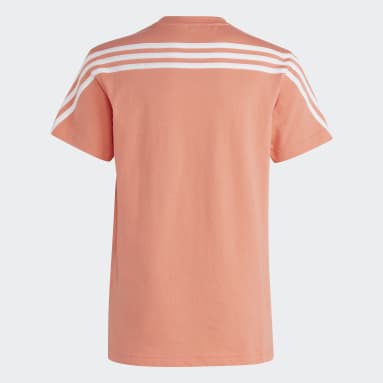 Kids Sportswear Orange Future Icons 3-Stripes T-Shirt