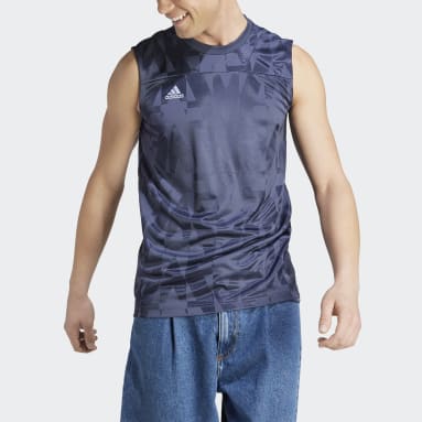 Mænd Sportswear Blå Tiro Sleeveless trøje