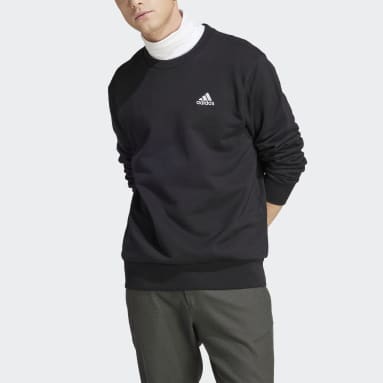 Men Sportswear Black Essentials French Terry Embroidered Small Logo Sweatshirt