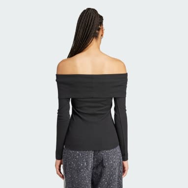 adidas Originals Off Shoulder Long-Sleeve Top