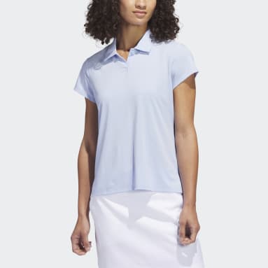 Women Golf Blue Go-To Heathered Golf Polo Shirt