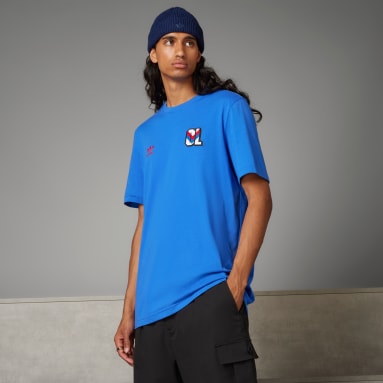 T-shirt Essentials Trefoil Olympique Lyonnais Blu Uomo Calcio