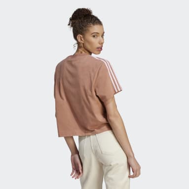 Crop top en jersey Essentials 3-Stripes Marron Femmes Sportswear