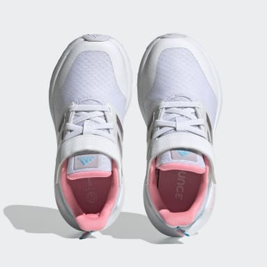 Kids Sportswear White EQ21 Run 2.0 Bounce Sport Running Elastic Lace with Top Strap Shoes