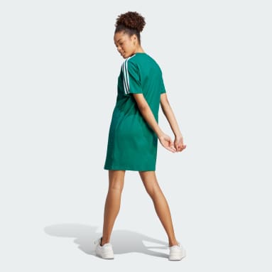 Robe t-shirt en jersey coupe boyfriend Essentials 3-Stripes vert Femmes Sportswear