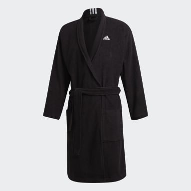 Swimming Black Cotton Dressing Gown