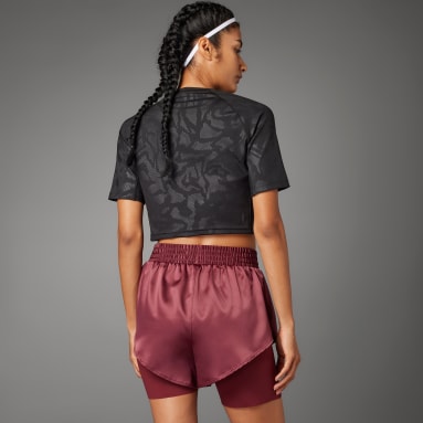 Camiseta corta Power Negro Mujer Gimnasio Y Entrenamiento