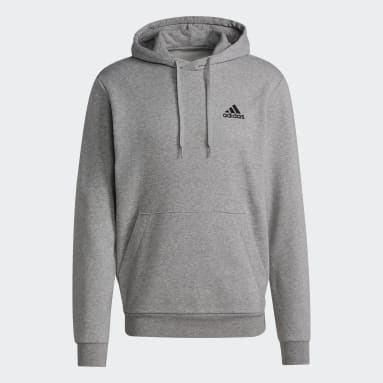 Men Sport Inspired Grey Essentials Fleece Hoodie