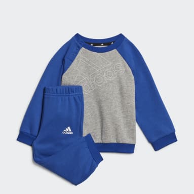 Kinder Sportswear adidas Essentials Logo Trainingsanzug – Genderneutral Grau