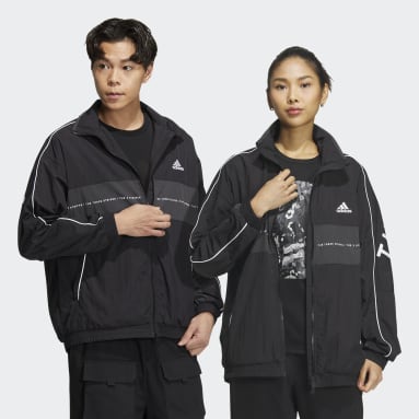 Gym & Training Black 오버사이즈 핏 우븐 재킷
