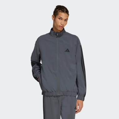 3-스트라이프 우븐 레귤러 핏 트랙 탑