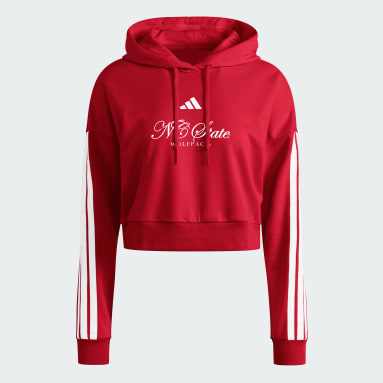 NC State Wolfpack Essentials 3-Stripes Crop Hoodie