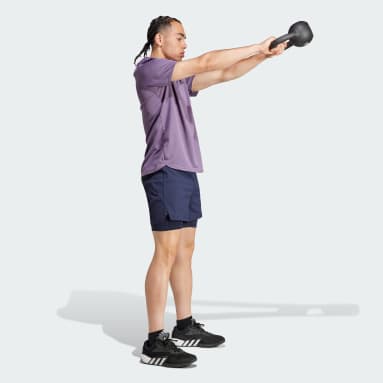Men Training Blue Power Workout Two-in-One Shorts