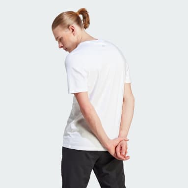 Men Training White Essentials Single Jersey Big Logo Tee