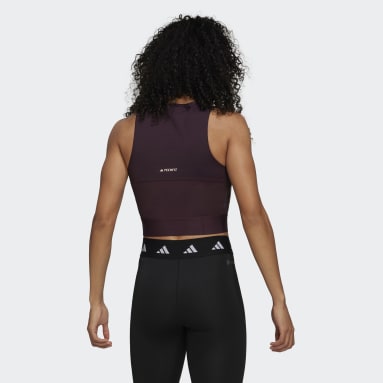 Crop top avec bande logotée Techfit Training Rouge Femmes Fitness Et Training