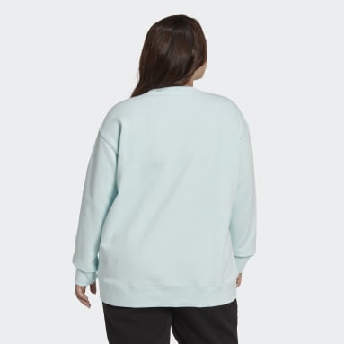 Women's Originals Blue Trefoil Crew Sweatshirt (Plus Size)