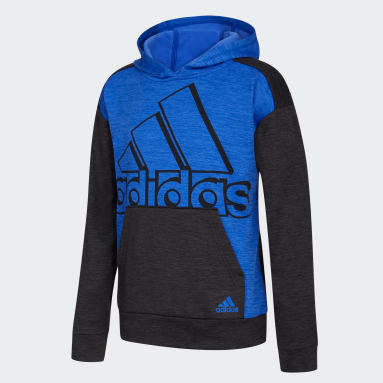 Youth Training Blue Mélange Pullover Hoodie