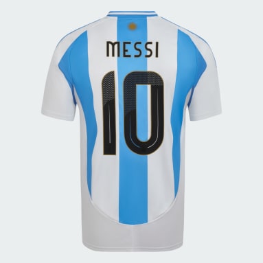 Camiseta Titular Argentina 24 Messi Blanco Hombre Fútbol