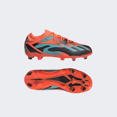 Zapatos de Fútbol X Speedportal Messi.3 Terreno Firme Naranjo Niño Fútbol