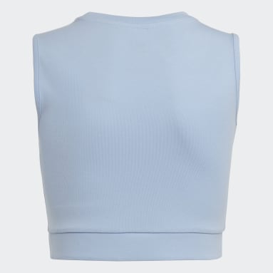 Youth Originals Blue Graphic Print Crop Tank Top