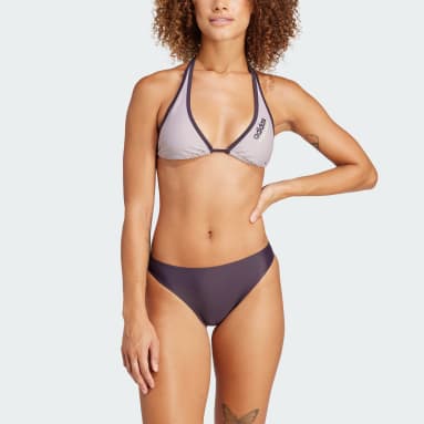 Women Sportswear Purple Neckholder Bikini