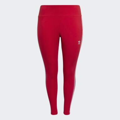 Frauen Originals adicolor Classics 3-Streifen Leggings – Große Größen Rot