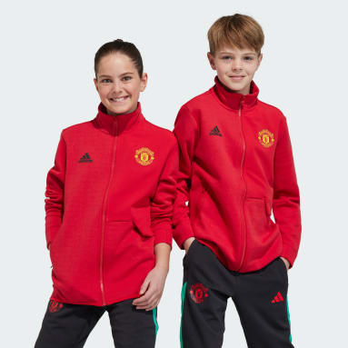 Kinder Fußball Manchester United Anthem Kids Jacke Rot