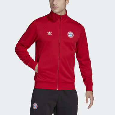 Giacca da allenamento Essentials Trefoil FC Bayern München Rosso Uomo Originals