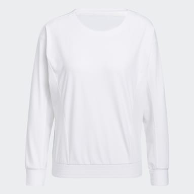 Women Golf White Go-To Knit Woven Pullover