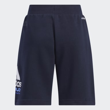 Girls Training Blue Badge of Sport Logo Shorts