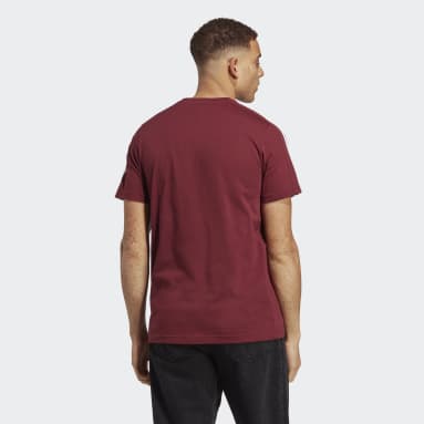 Playera Essentials 3 Franjas Tejido Jersey Granate Hombre Sportswear