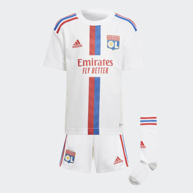 Kinder Fußball Olympique Lyon 22/23 Mini-Heimausrüstung Weiß