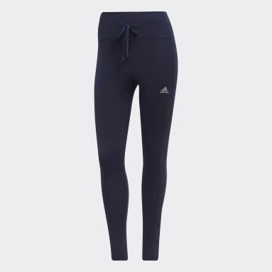 Calzas Running Essentials 7/8 Tiro Alto Azul Mujer Training