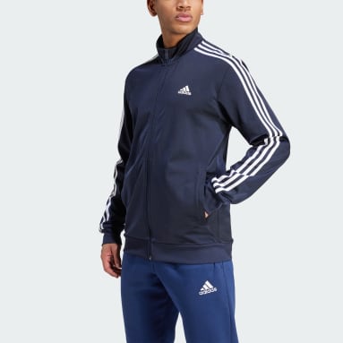 Men Sportswear Blue Essentials Warm-Up 3-Stripes Track Top