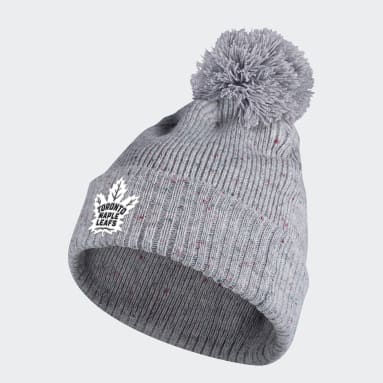 Bonnet moucheté à revers et pompon Leafs gris Femmes Sportswear