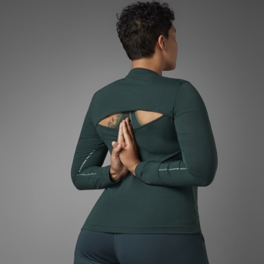 Women Yoga Green Authentic Balance Yoga Long Sleeve Tee (Plus Size)