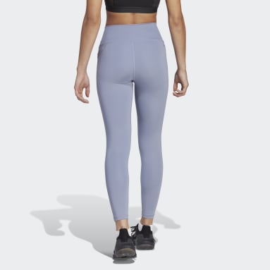 Mallas 7/8 Optime Stash Pocket Corte Alto Violeta Mujer Training
