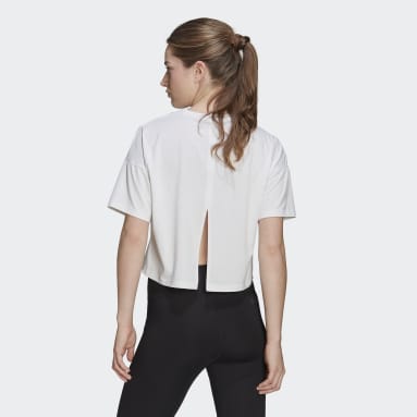 Women Gym & Training White Train Icons 3 Bar Logo Tee